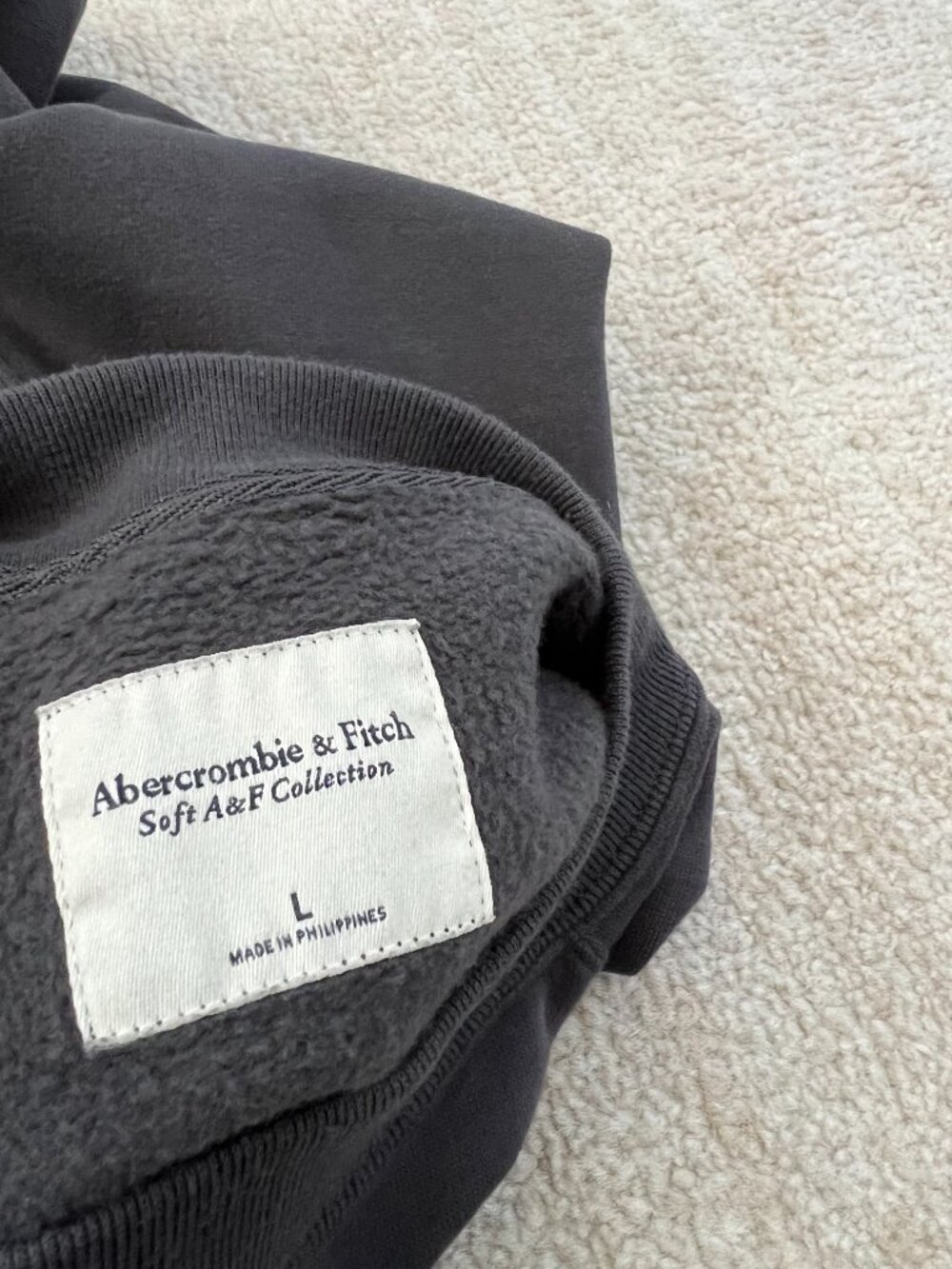 Abercrombie & Fitch Crewneck Soft Collection Gray Cotton Sweatshirt L - Picture 2 of 9